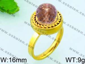 Stainless Steel Gold-plating Ring - KR37212-Z