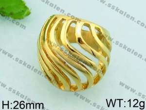 Stainless Steel Gold-plating Ring - KR37219-L