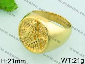 Stainless Steel Gold-plating Ring - KR37222-L