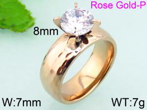 Stainless Steel Stone&Crystal Ring - KR37274-K