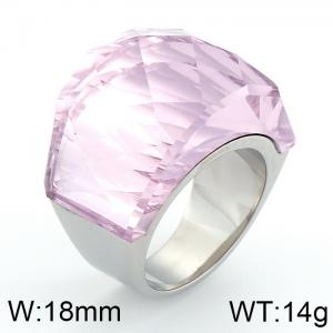 Stainless Steel Stone&Crystal Ring - KR37522-K