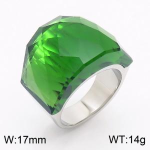 Stainless Steel Stone&Crystal Ring - KR37523-K