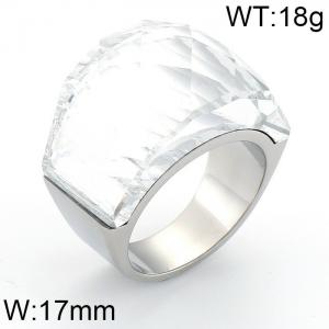 Stainless Steel Stone&Crystal Ring - KR37526-K