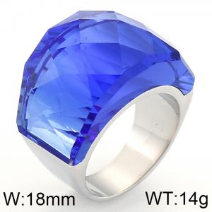 Stainless Steel Stone&Crystal Ring - KR37528-K