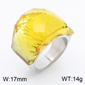 Stainless Steel Stone&Crystal Ring - KR37530-K