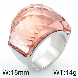 Stainless Steel Stone&Crystal Ring - KR37533-K
