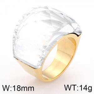 Stainless Steel Stone&Crystal Ring - KR37541-K