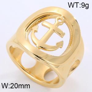 Stainless Steel Gold-plating Ring - KR37801-K