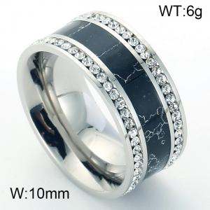 Stainless Steel Stone&Crystal Ring - KR37906-K