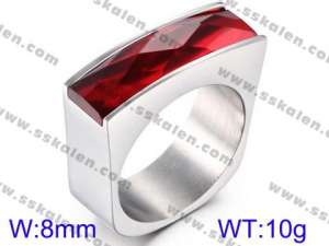 Stainless Steel Stone&Crystal Ring - KR38113-K