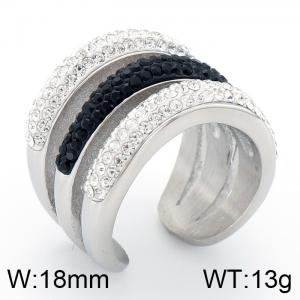 Stainless Steel Stone&Crystal Ring - KR38210-K