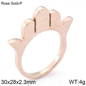 Stainless Steel Rose Gold-plating Ring - KR38258-K