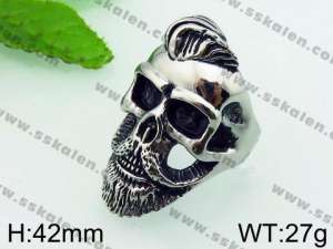 Stainless Skull Ring - KR38788-TOT