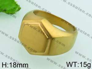 Stainless Steel Gold-plating Ring - KR38812-TOT