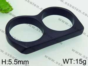 Stainless Steel Black-plating Ring - KR38840-TOT