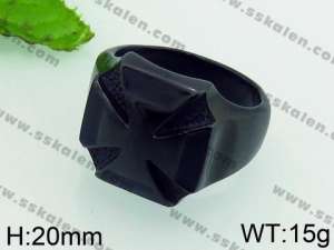 Stainless Steel Black-plating Ring - KR38859-TOT