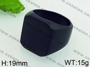 Stainless Steel Black-plating Ring - KR38876-TOT