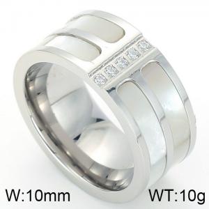 Stainless Steel Stone&Crystal Ring - KR39018-K