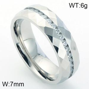 Stainless Steel Stone&Crystal Ring - KR39153-K