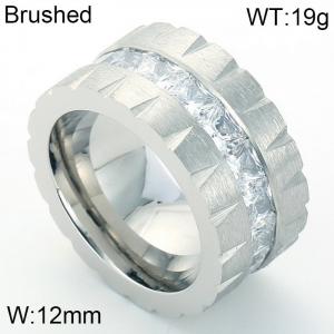 Stainless Steel Stone&Crystal Ring - KR39158-K