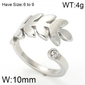 Stainless Steel Stone&Crystal Ring - KR39306-K