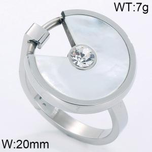 Stainless Steel Stone&Crystal Ring - KR39335-K