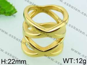 Stainless Steel Gold-plating Ring - KR39375-L