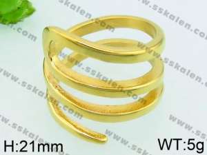 Stainless Steel Gold-plating Ring - KR39377-L