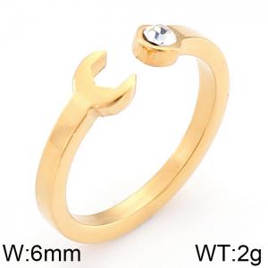 Stainless Steel Stone&Crystal Ring - KR39416-K