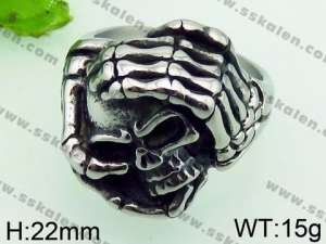 Stainless Skull Ring - KR39977-TLX