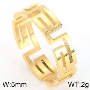 Stainless Steel Gold-plating Ring - KR40275-K