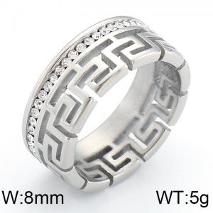 Stainless Steel Stone&Crystal Ring - KR40432-K