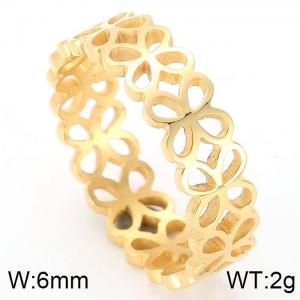 Stainless Steel Gold-plating Ring - KR40456-K