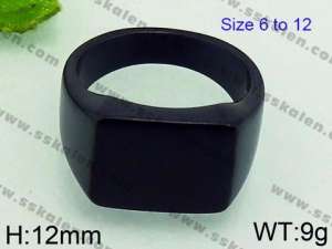 Stainless Steel Black-plating Ring - KR41390-TJY