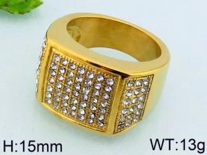 Stainless Steel Stone&Crystal Ring - KR41652-LK