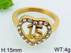 Stainless Steel Stone&Crystal Ring - KR41662-LK