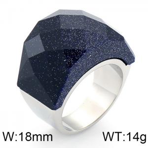 Stainless Steel Stone&Crystal Ring - KR41677-K