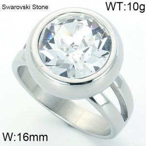 Stainless Steel Stone&Crystal Ring - KR41980-K
