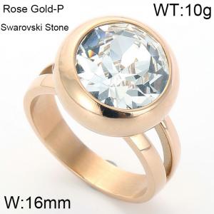 Stainless Steel Stone&Crystal Ring - KR41981-K