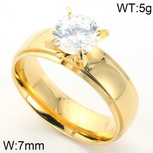 Stainless Steel Stone&Crystal Ring - KR41985-K