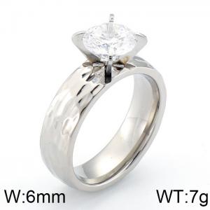 Stainless Steel Stone&Crystal Ring - KR41986-K