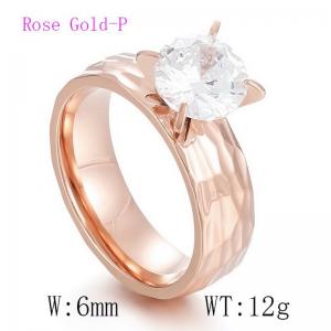 Stainless Steel Stone&Crystal Ring - KR41988-K