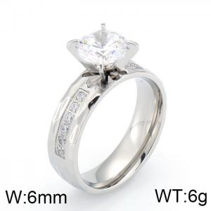 Stainless Steel Stone&Crystal Ring - KR41990-K