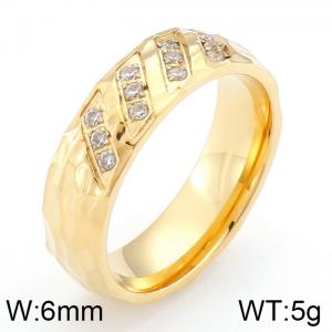 Stainless Steel Stone&Crystal Ring - KR41997-K