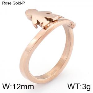 Stainless Steel Stone&Crystal Ring - KR42302-K