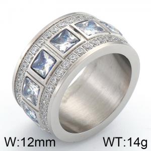 Stainless Steel Stone&Crystal Ring - KR42325-K