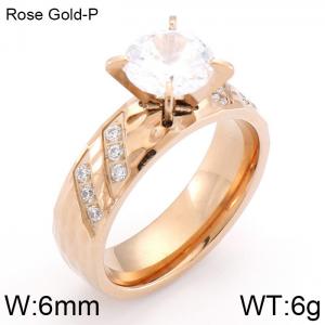 Stainless Steel Stone&Crystal Ring - KR42332-K