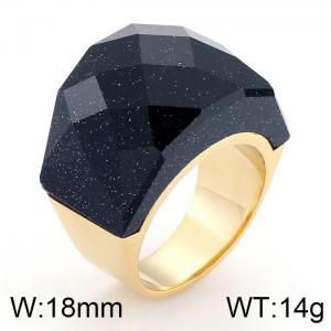 Stainless Steel Stone&Crystal Ring - KR42340-K
