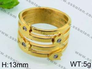 Stainless Steel Stone&Crystal Ring - KR42371-K