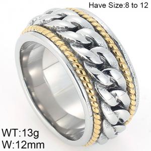 Stainless Steel Gold-plating Ring - KR42382-K